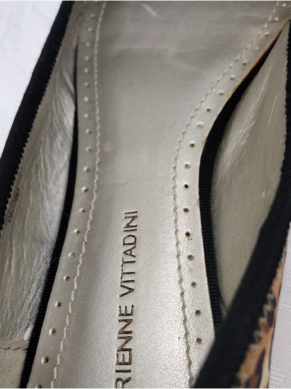 Adrienne Vittadini Carmelita Brown Classic Leopard Print Embellished Flat Shoe - Picture 14 of 16
